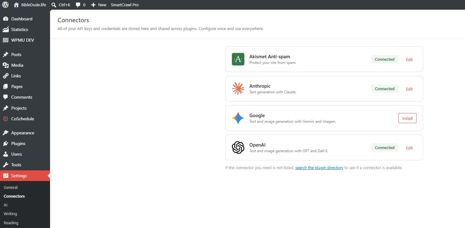 WordPress 7 AI Connectors