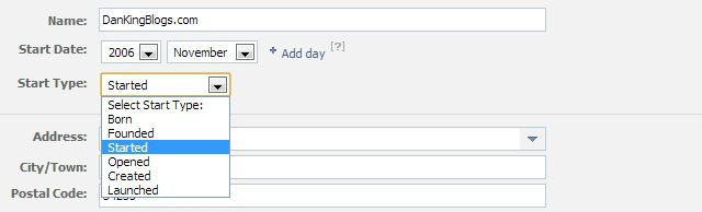 facebook page, update info, edit page, basic settings, start information