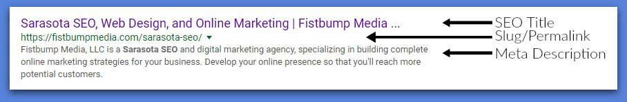 small business website, meta data